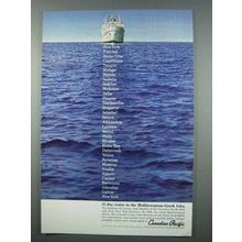 1962 Canadian Pacific Cruise Ad - Mediterrainean-Greek