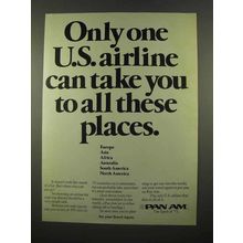 1975 Pan Am Airlines Ad - Take You To All These Places