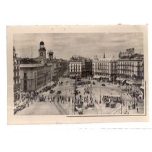 PUERTA DEL SOL, MADRID, SPAIN used vintage postcard 1950