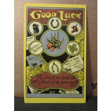GOOD LUCK .. unused vintage postcard by F Frith