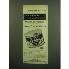 1949 Southern Biscuit Company FFV Lemon Wafers Ad - M-m-m-m-m-m!