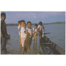 Bluefields Nicaragua Kara Children Miskito Fishing Postcard