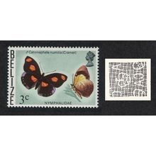 Belize Butterfly 'Catonephele numilia dirce' 3c Watermark Ww12 sideways 1974