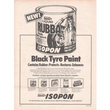 ISOPON RUBBA TYRE PAINT :- Original Vintage 1980 Magazine Advert <> POST FREE