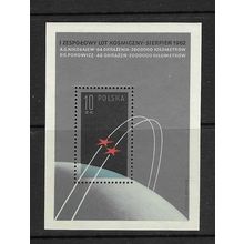 POLAND 1962 1st MANNED SPACE FLIGHT MINIATURE SHEET MNH SG MS1339a