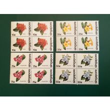 ICOLLECTZONE Singapore 363-366 blocks VF NH flowers