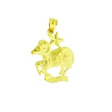 Aries Horoscope Zodiac Sign New Real 14k Yellow Gold Pendant Charm 1" x .73"