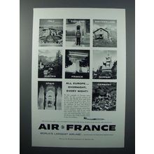 1958 Air France Ad - Overnight, Every Night