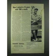 1959 Phoenix Mutual Insurance Ad - How I retired in 15 years with $300 a month