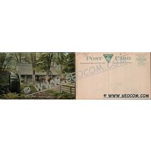 CT New London Postcard Ye Olde Town Mill w/Horses & Wagons ct_box4~1961