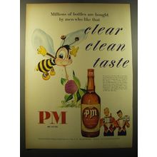 1950 PM De Luxe Whiskey Ad - Millions of bottles are bought by men