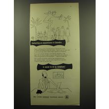 1949 Bell Telephone Ad - Contacting an acquaintance in Colombia