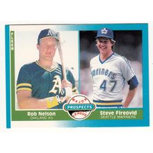 1987 Fleer ML Prospects baseball Rookie card Rob Nelson/Steve Fireovid #653 -RC