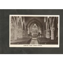 Postcard Derbyshire Alfreton Parish Church Interior Pearson