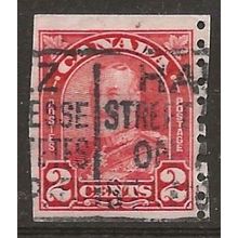 Canada 1935 SG307 2c Scarlet IMP x Perf 8.5 Coil Stamp Good Used ..