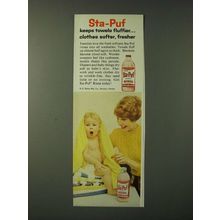 1960 Sta-Puf Rinse Ad - Sta-Puf keeps towels fluffierÉ clothes softer, fresher