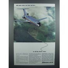 1966 Boeing Jet Ad - 600 Miles Takes One Hour