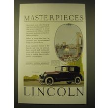 1924 Lincoln Cabriolet Ad - the Brooklyn Bridge - Masterpieces