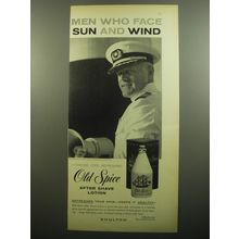 1960 Old Spice After Shave Lotion Ad - Men who face sun and wind