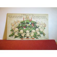 KEWPIES, CHRISTMAS GREETINGS used antique postcard by Rose O'Neill-Gibson USA =
