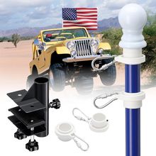 Truck Flag Pole with Mount for Truck Bed, 6Ft Black Metal Flagpole, Heavy Duty F