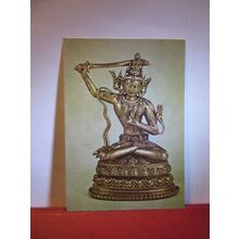 BRONZE MANJUSRI, TIBET unused postcard British Museum dated 1977 =