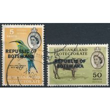 Bechuanaland optd: 5c & 50c - Botswana 1966 - FH - SG 206/8