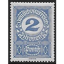 Po Mi 86 x (*): 2 Kr. deep blue Postage Due Stamp: Numeral, white paper.