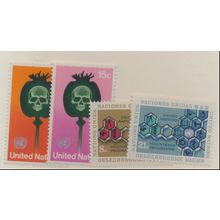 United Nations (New York) Stamps Scott #236 To 239, Mint Never Hinged