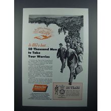 1953 America Fore Insurance Ad - 50 Thousand Men