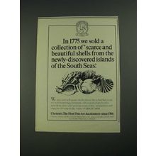 1977 Christie's Auctioneers Ad - Scarce and Beautiful Shells
