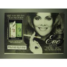 1983 Eve Lights cigarettes Ad - New! Slim 100's in a crush-proof box