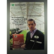 1986 Scotts ProTurf 15-0-30 High K Fertilizer Ad - This New Version