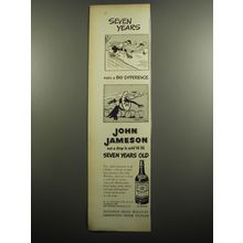 1951 John Jameson Whiskey Ad - Seven years make a big difference - Ice Skating