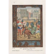 Antique Game Tournament Of Hobby Horses Middle Ages Old PB Postcard