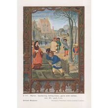 March Antique Toy Game Of Rattles Middle Ages Old Calendar PB Postcard