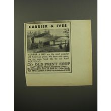 1953 The Old Print Shop Ad - Currier & Ives