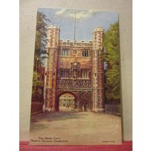 GREAT GATE, TRINITY COLLEGE, CAMBRIDGE vintage postcard artist, A R Quinton. =