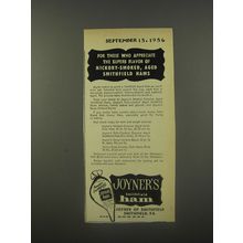 1956 Joyner's Smithfield Ham Ad - For those who appreciate the superb flavor