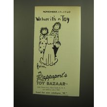 1960 Rappaport's Toy Bazaar Ad - We hope it's a toy from Rappaport's Toy Bazaar