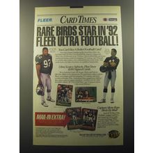 1992 Fleer Ultra Football Cards Ad - Rare birds star in 92 Fleer Ultra Football