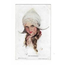 Harrison Fisher, Miss Knickerbocker, Artist Signed Postcard.