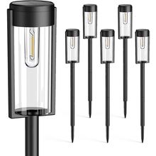 Solar Pathway Lights Outdoor 6 Pack, Upgraded Super Bright up to 12 Hrs Long Las