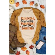 Khaki Flannels Hayrides Pumpkins Sweaters Bonfires Tee
