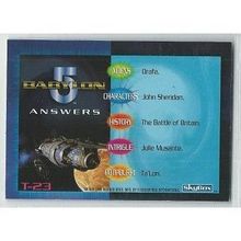 BABYLON 5 ' TRIVIA card # T- 23 ' (1996 )
