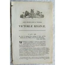 1856 Act of Parliament: suspend making Lists & Ballots Militia