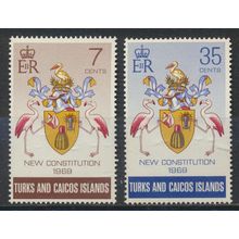 Turks and Caicos Islands Stamps Scott #200 To 201, MNH, New Consitution 1969