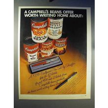 1970 Campbell's Soup Beans Ad - Sheaffer Pen Set