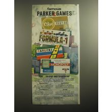 1963 Parker Brothers Games Ad - Clue, Formula-1, Careers and Monopoly