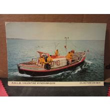 R.N.L.B. LIFEBOAT, CLACTON-ON-SEA, ESSEX. used postcard 1977 pm =